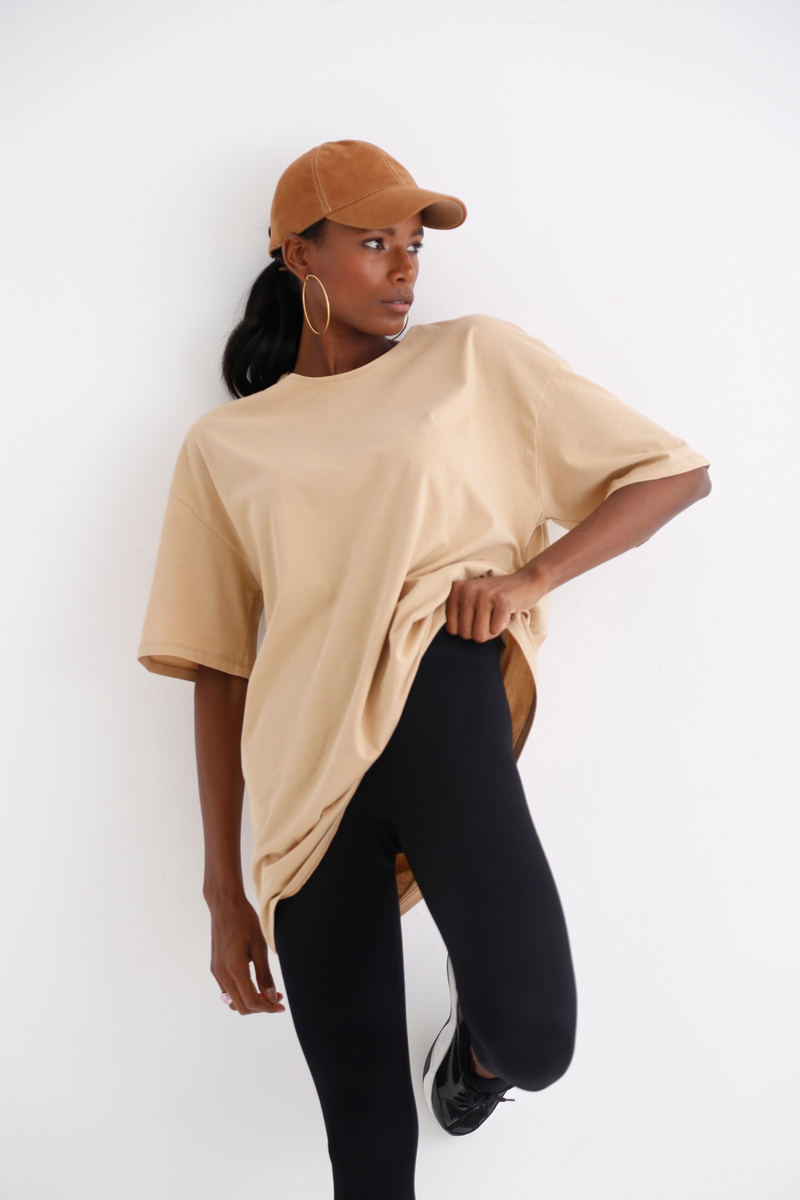 Camel Kısa Kol Basic Tshirt 1295