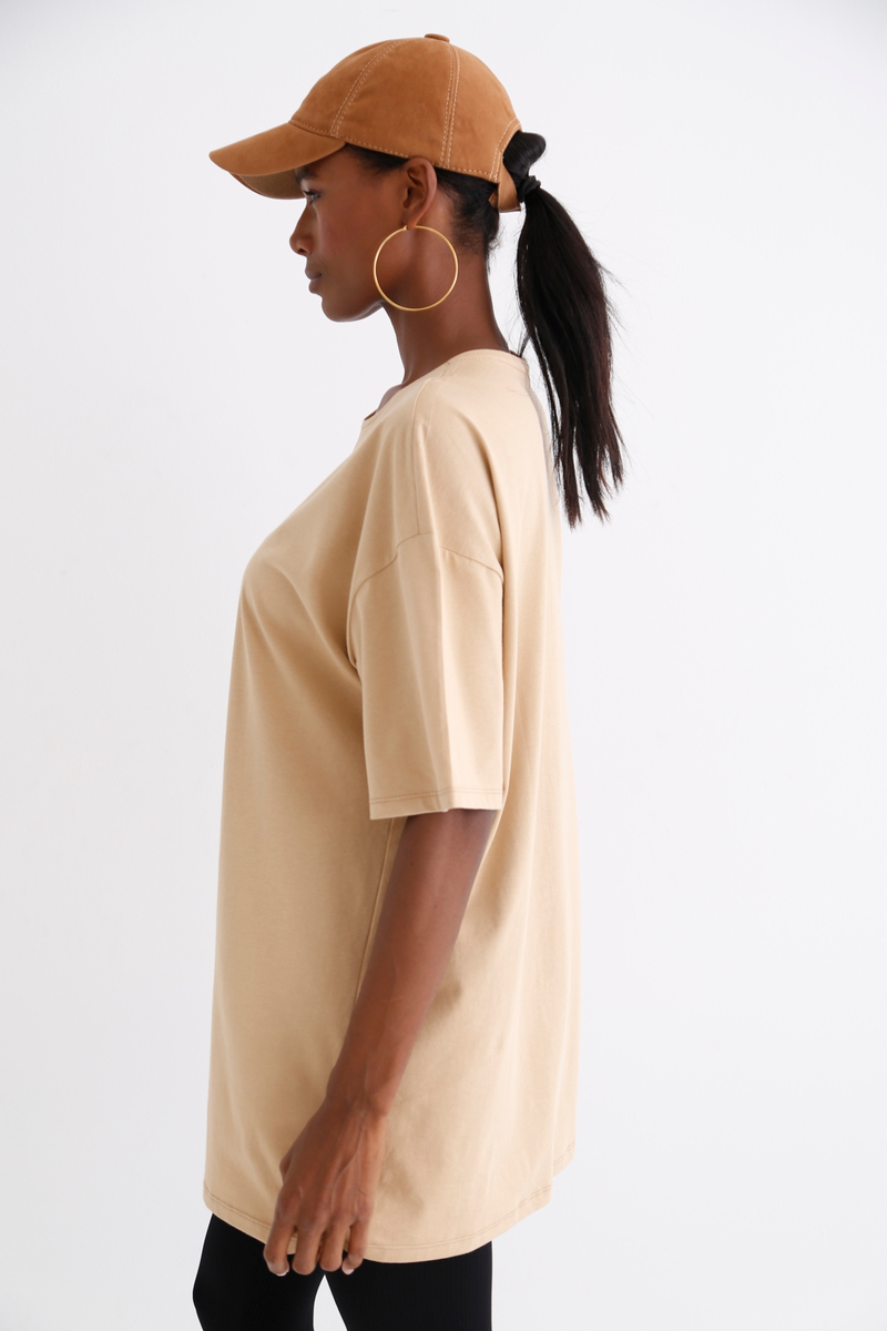 Camel Kısa Kol Basic Tshirt 1295