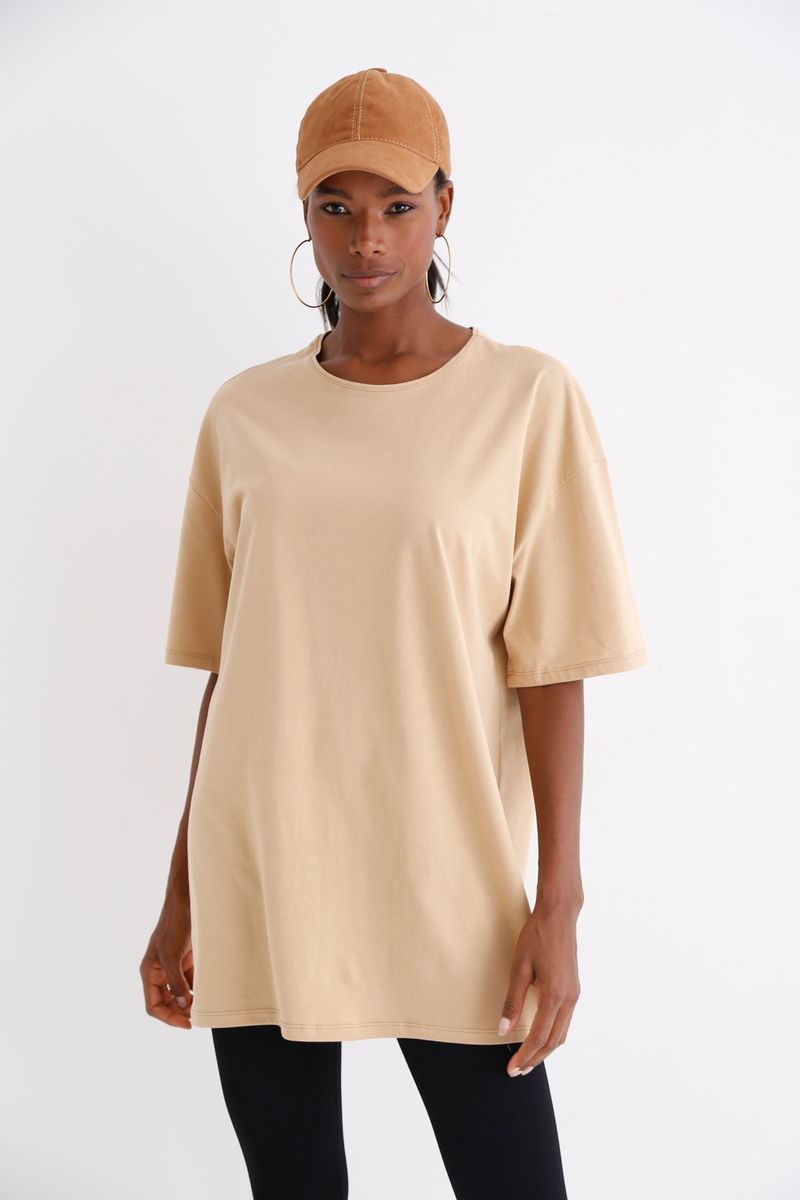 Camel Kısa Kol Basic Tshirt 1295
