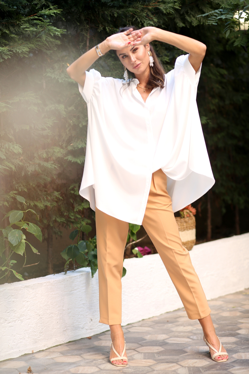 Camel Krep Havuç Pantolon 9796