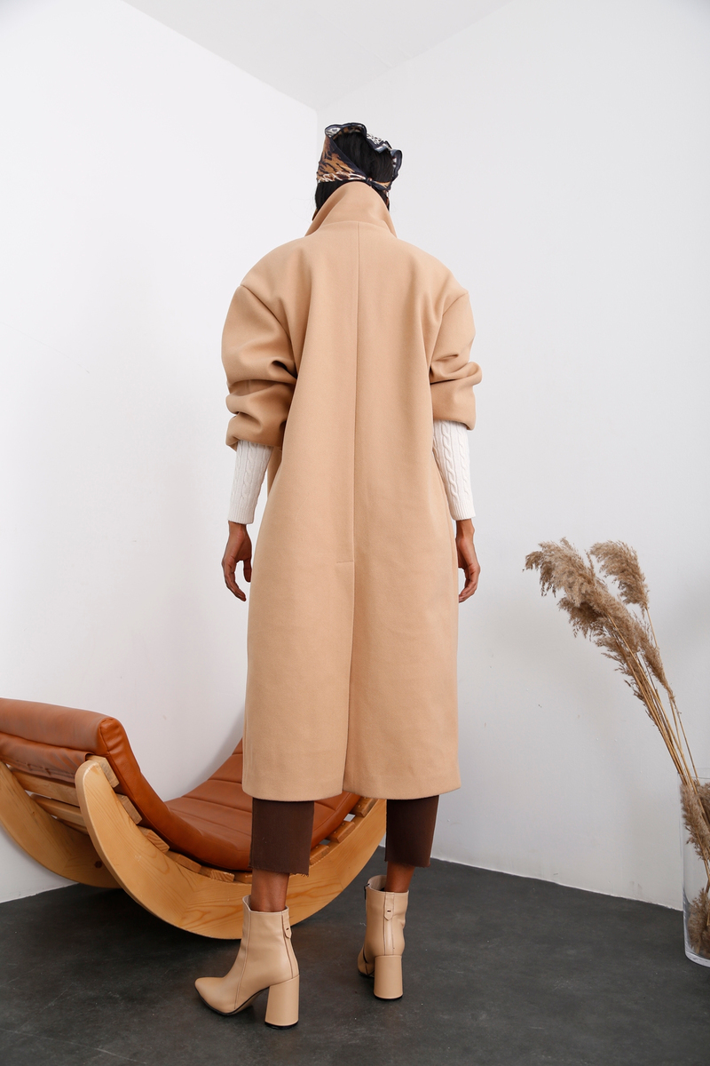 Camel Kruvaze Kaşe Palto D89694