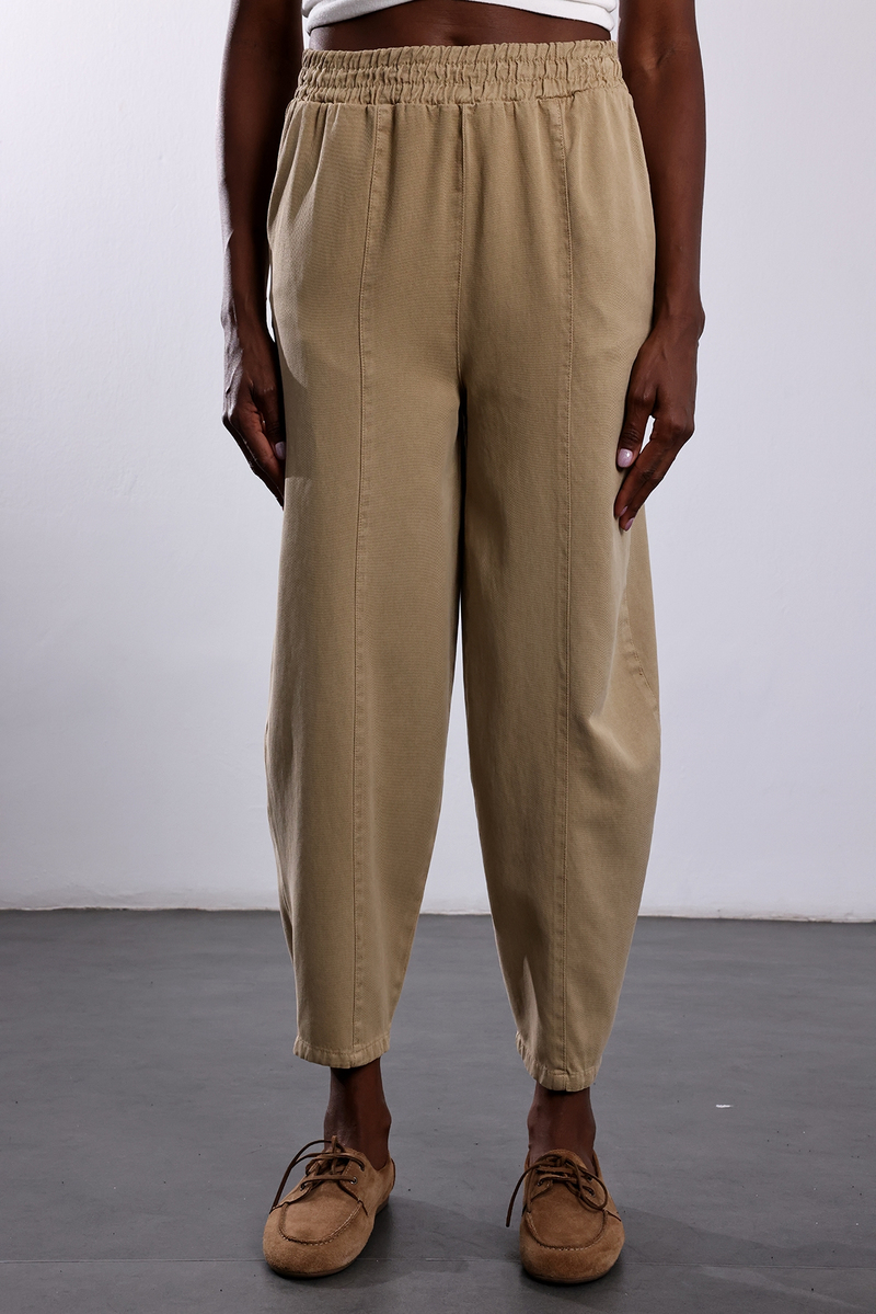 Camel Önden Dikişli Barrel Pantolon 031750
