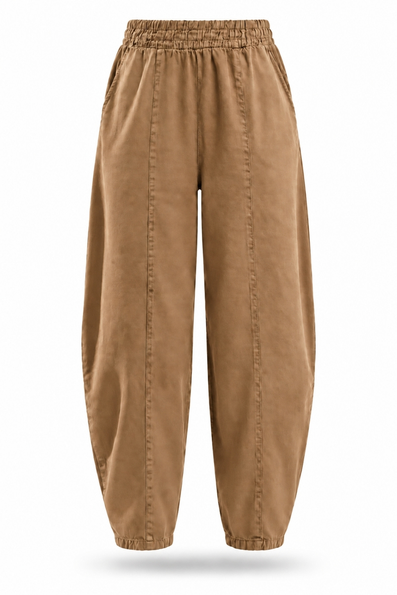 Camel Önden Dikişli Barrel Pantolon 031750