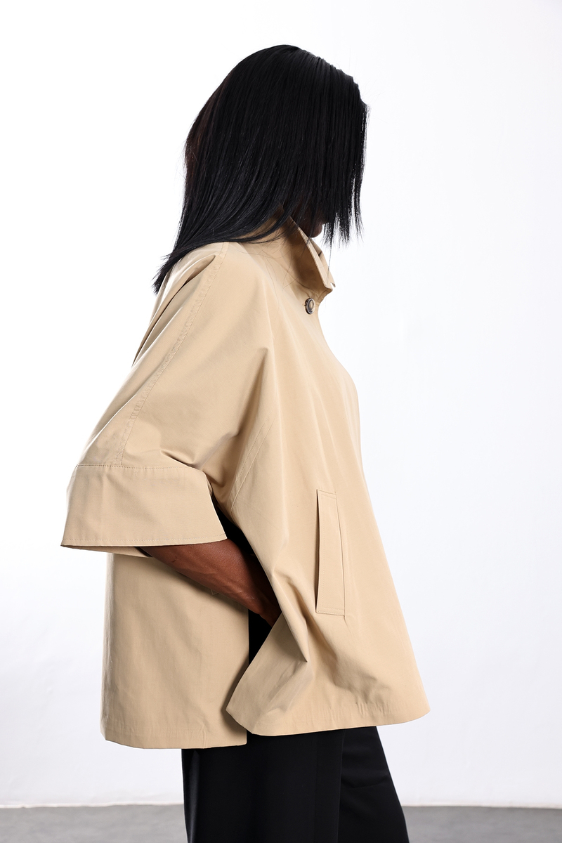Camel Oversize Kısa Trençkot 87159
