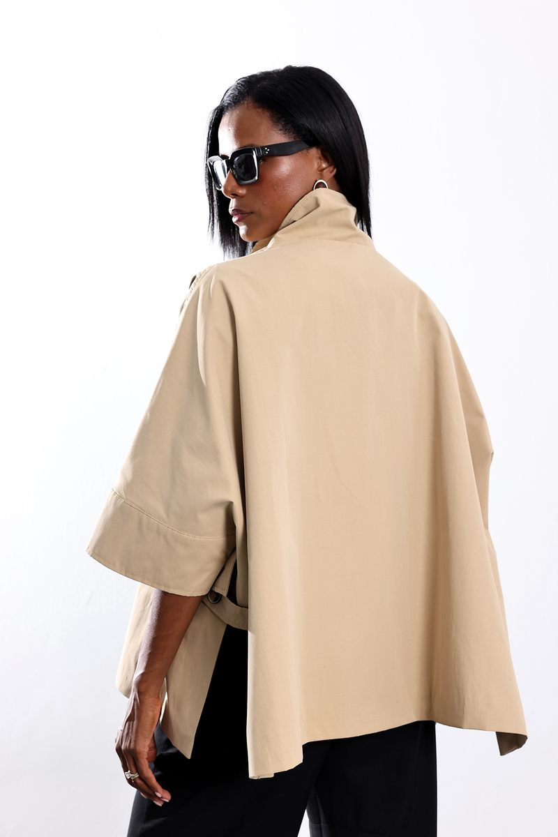 Camel Oversize Kısa Trençkot 87159