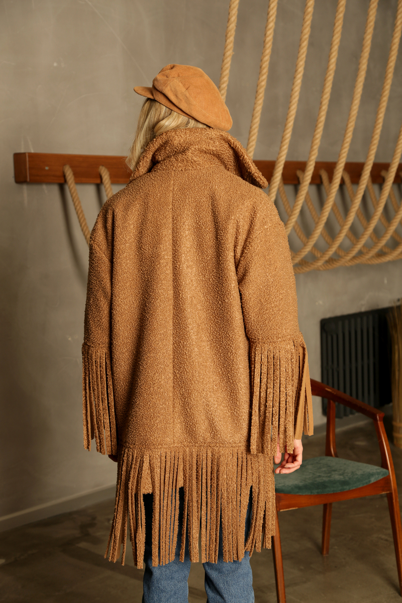 Camel Saçaklı Kaban