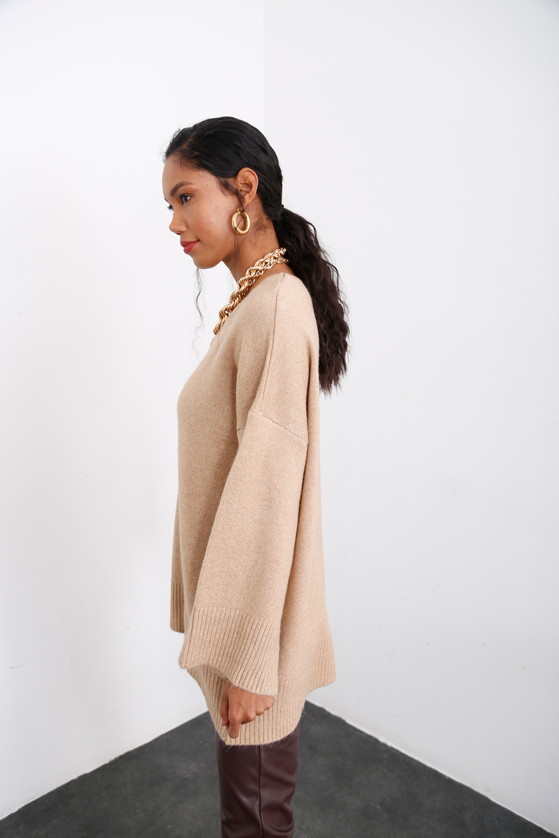 Camel V Yaka Oversize Triko 5616