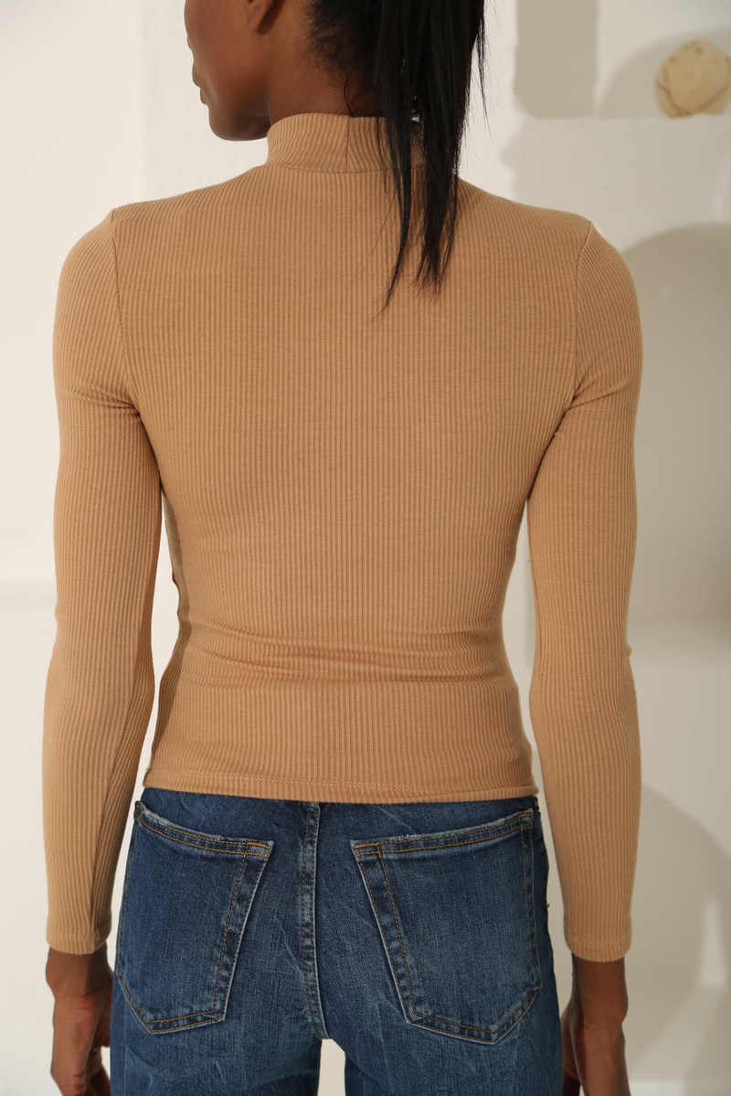 Camel Yarım Yaka Bluz 3319