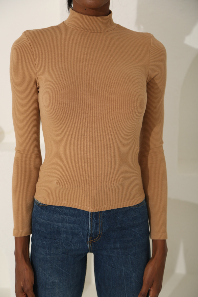 Camel Yarım Yaka Bluz 3319