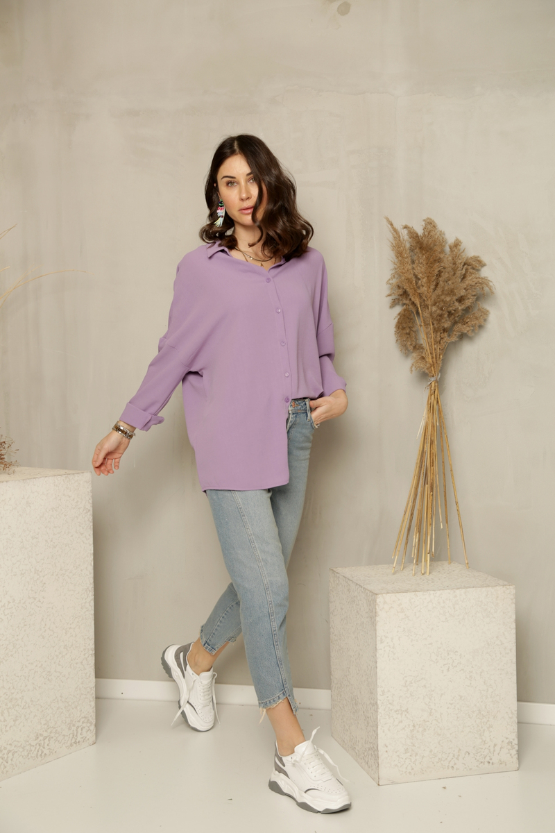 Eflatun Oversize Gömlek 4585