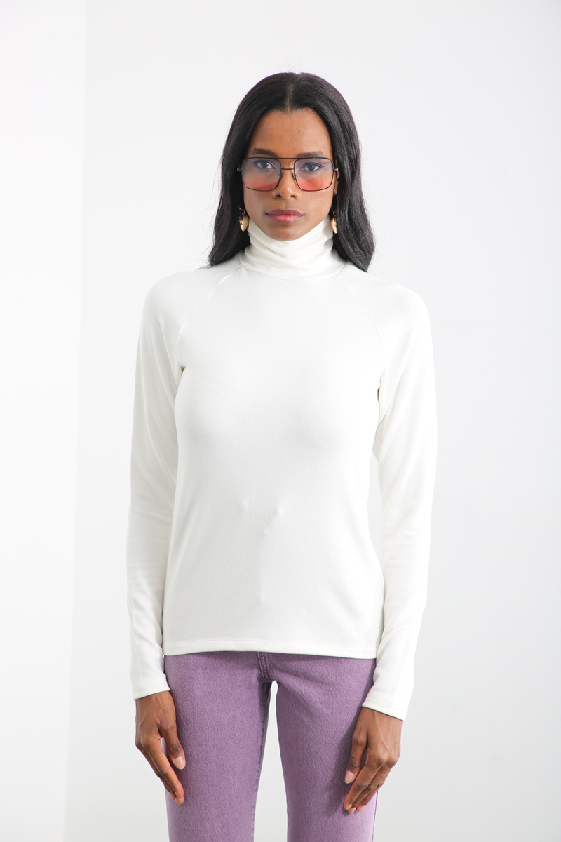 Ekru Balıkçı Basic Bluz 