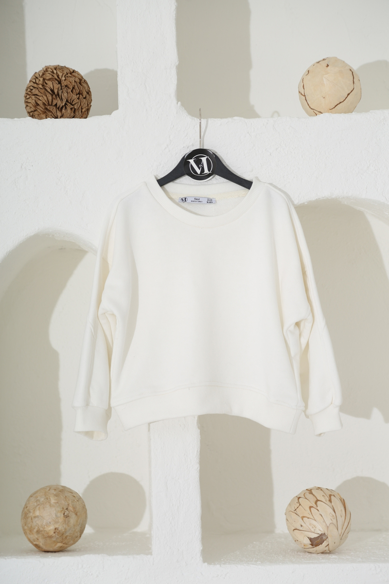 Ekru Basic Bebek Sweatshirt 