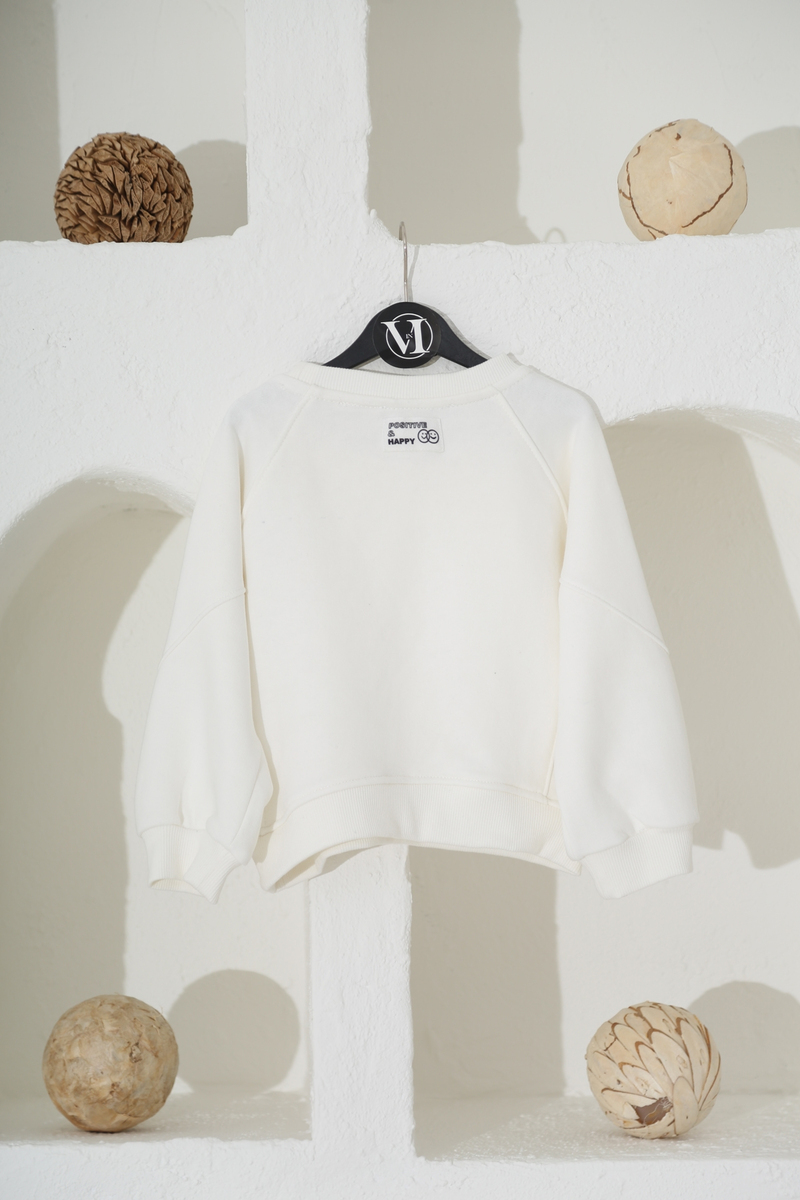 Ekru Basic Bebek Sweatshirt 