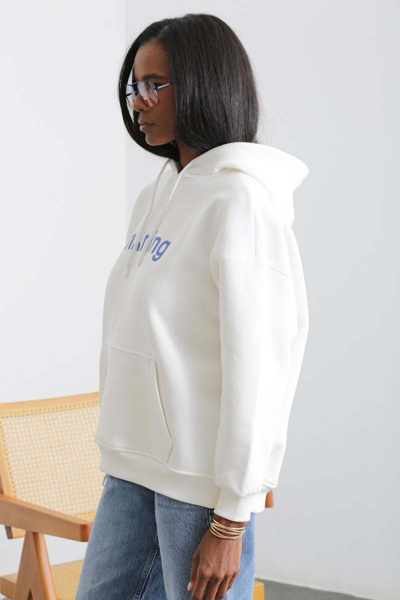 Ekru Baskılı Sweatshirt 1090