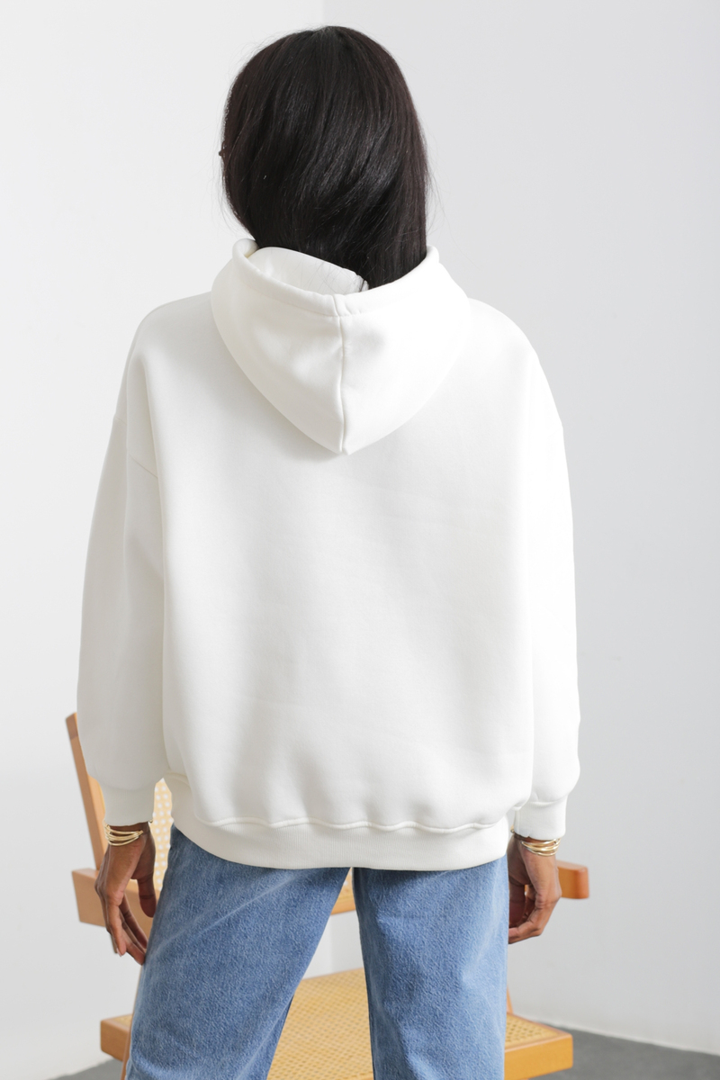 Ekru Baskılı Sweatshirt 1090