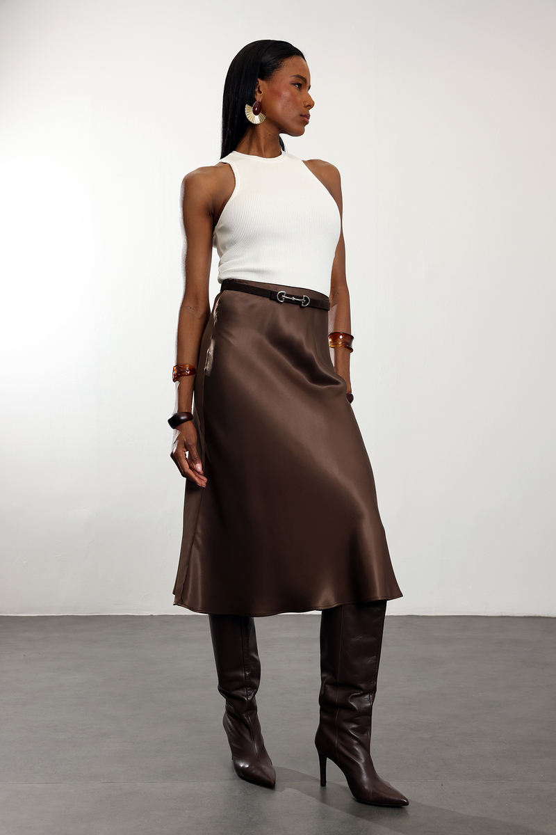 Ekru Bisiklet Yaka Fitilli Atlet 0001