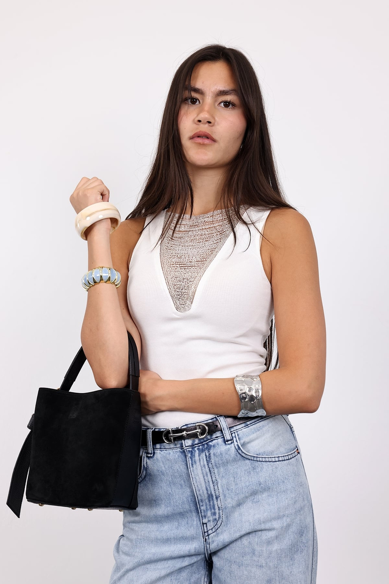 Ekru Boncuk İşlemeli Atlet 261041