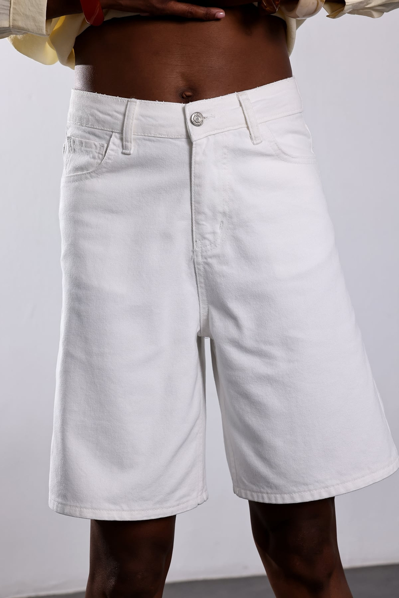 Ekru Canvas Luxe Şort 