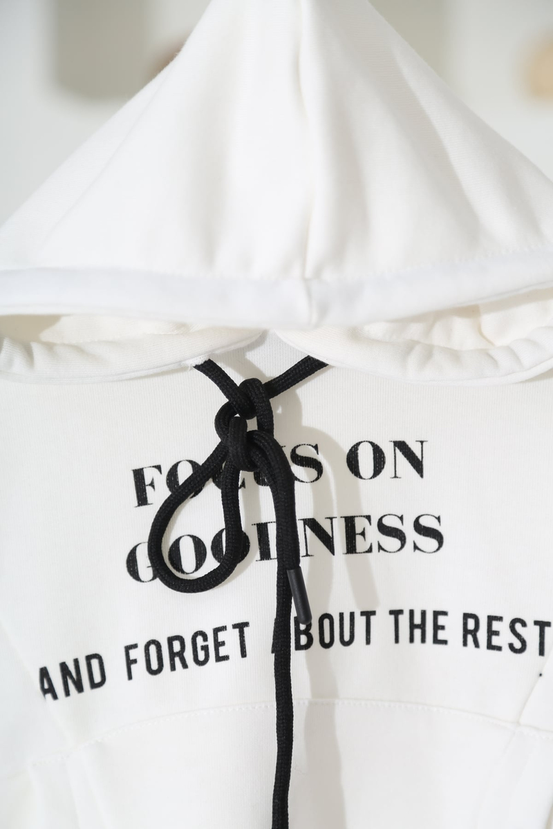 Ekru Focus Baskılı Çocuk Sweatshirt 