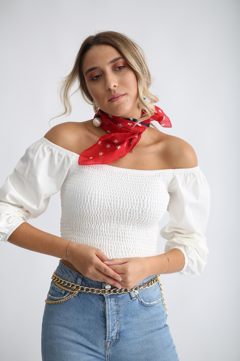 Ekru Gipeli Bluz 3259