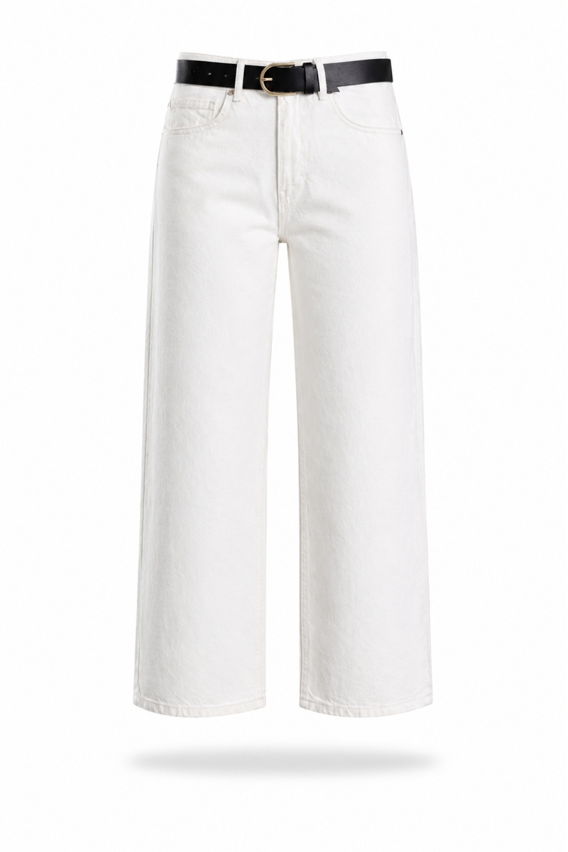 Ekru Kemerli Mom Jean 525