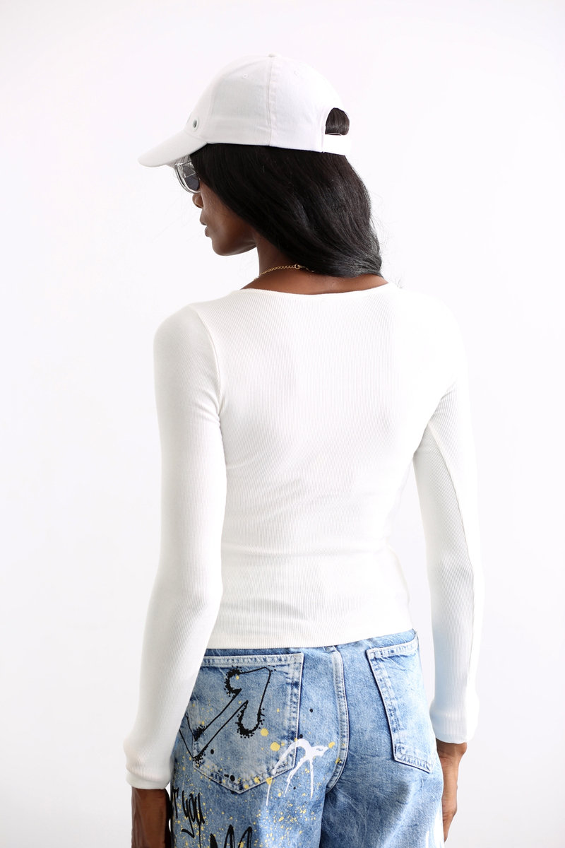 Ekru Önü Çıtçıt Detaylı Body 4448