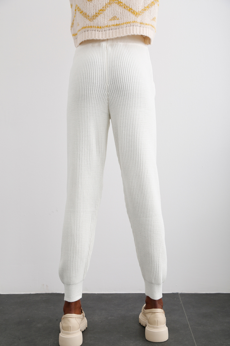 Ekru Örme Pantolon 2136