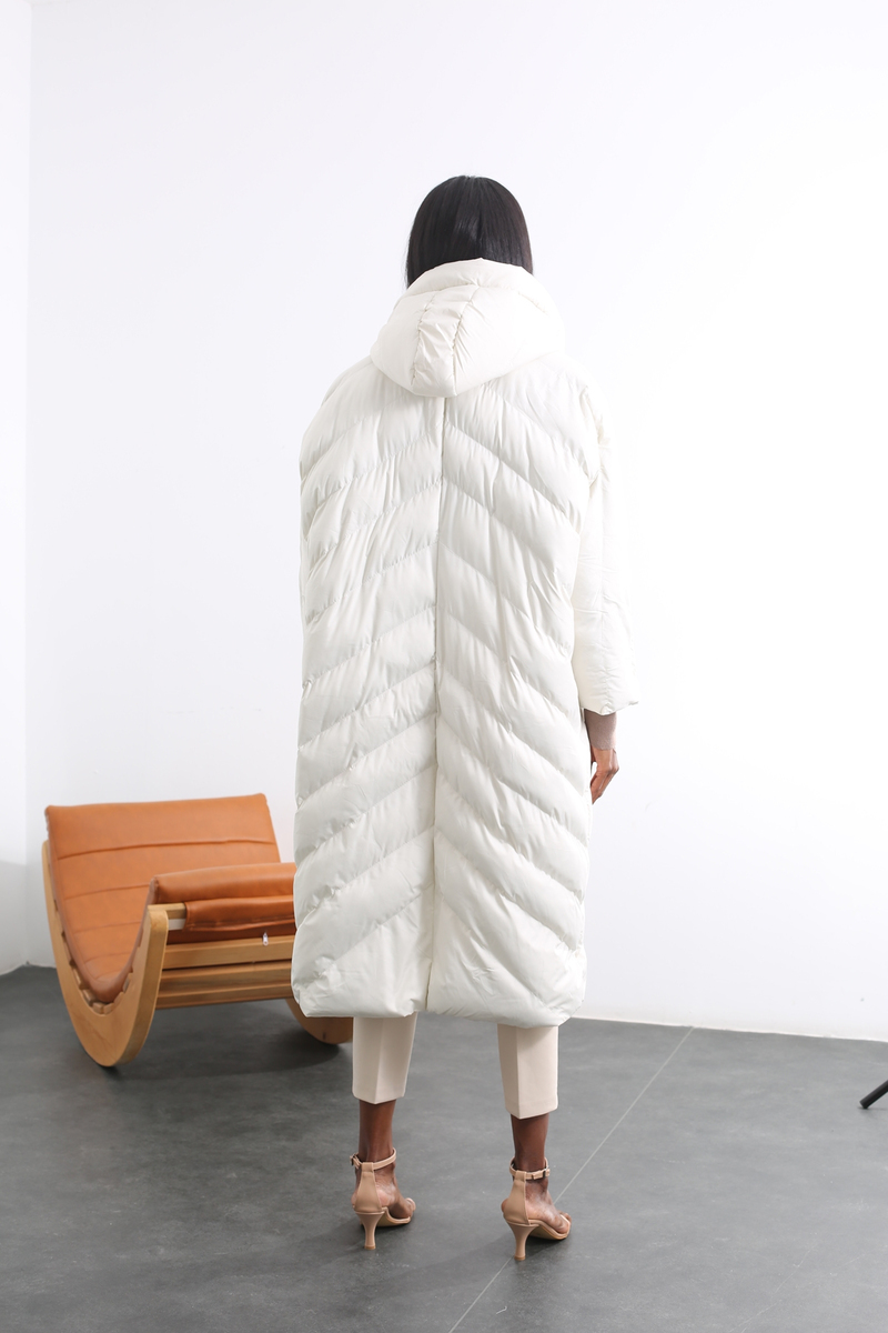 Ekru Oversize Şişme Mont D89609