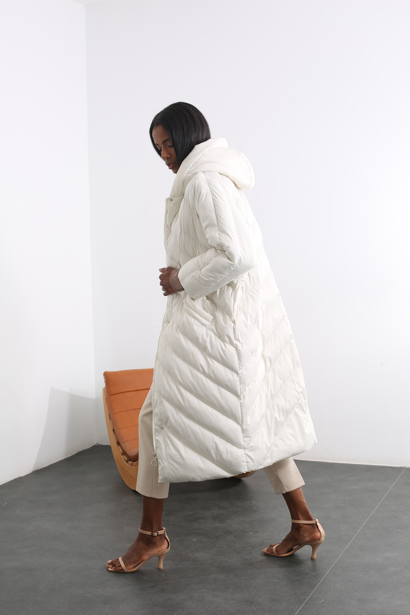 Ekru Oversize Şişme Mont D89609