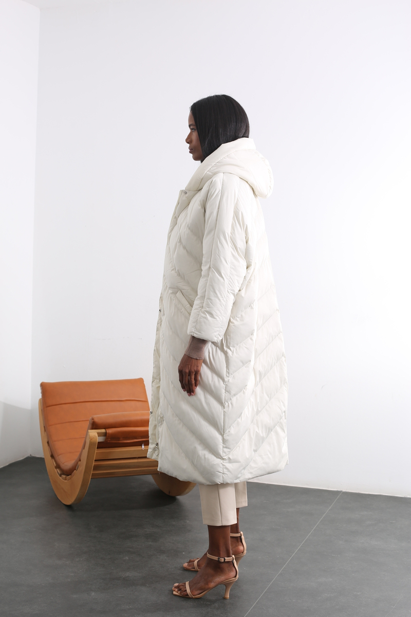 Ekru Oversize Şişme Mont D89609