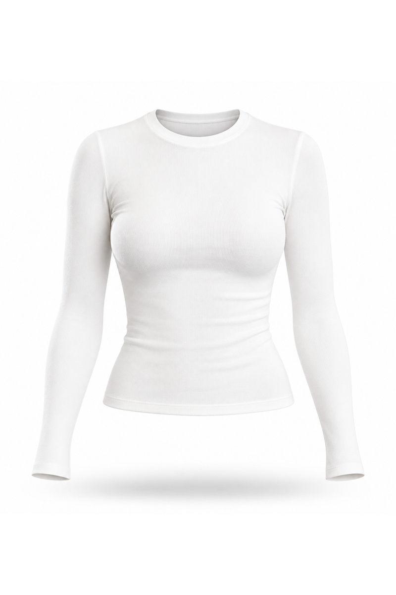 Ekru Soft Touch Uzun Kol Tişört 5068