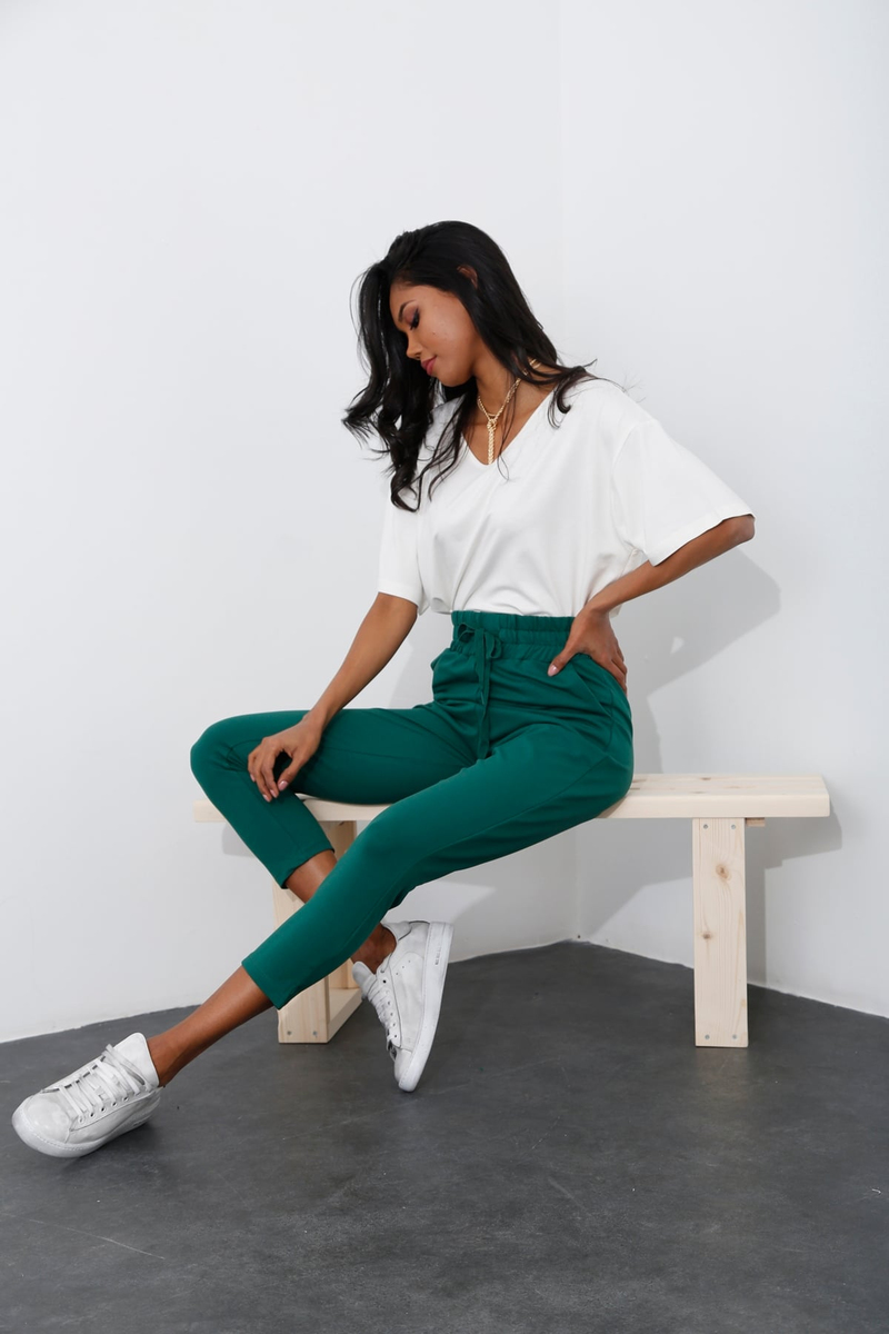 Ekru V Yaka Oversize Tshirt 26794