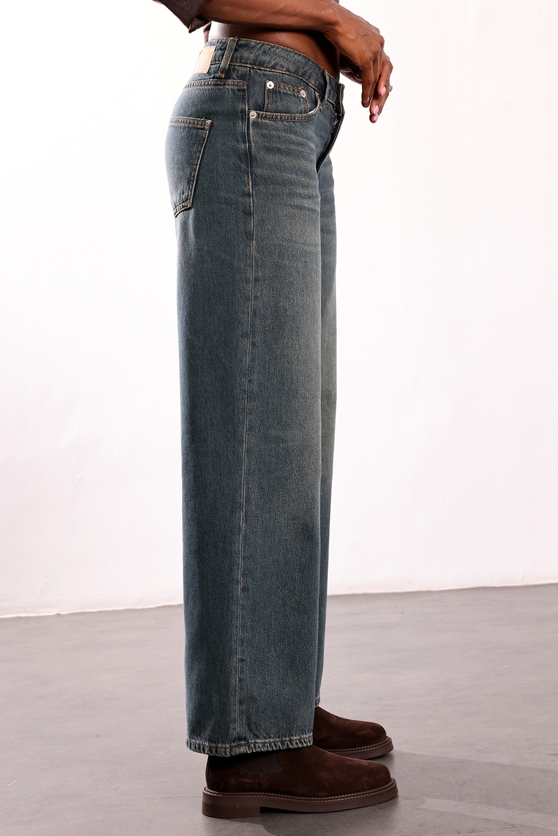 Eskitmeli Mavi Wide Leg Jean 