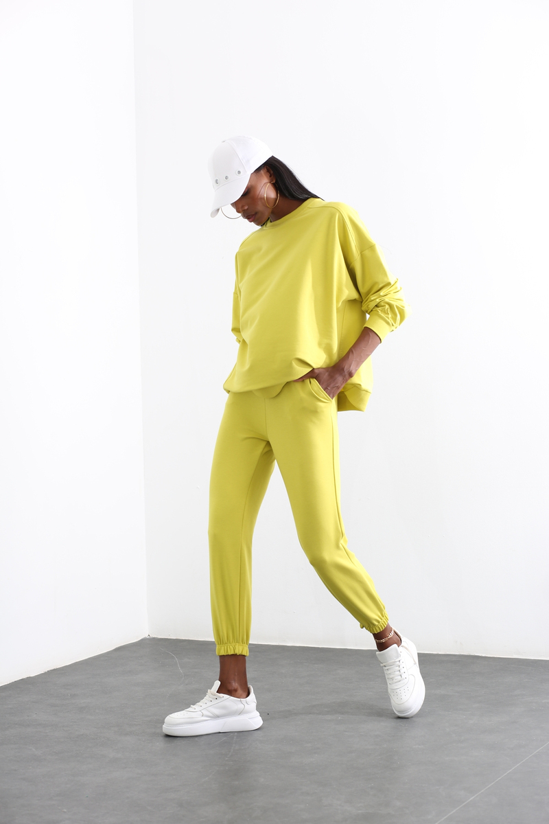 Fıstık Yeşili Oversize Eşofman Takım 98243