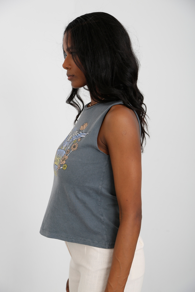 Füme Baskılı Kolsuz Tshirt 80622