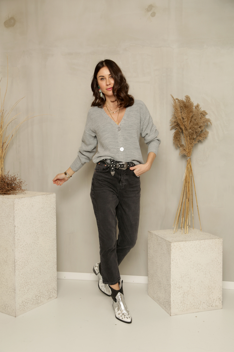 Füme Extra Yüksek Bel Mom Jean 01196