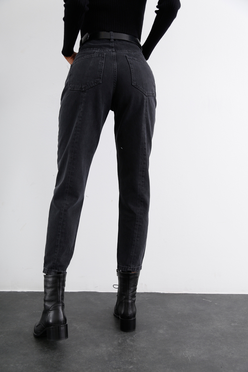 Füme Extra Yüksek Bel Mom Jean 21315