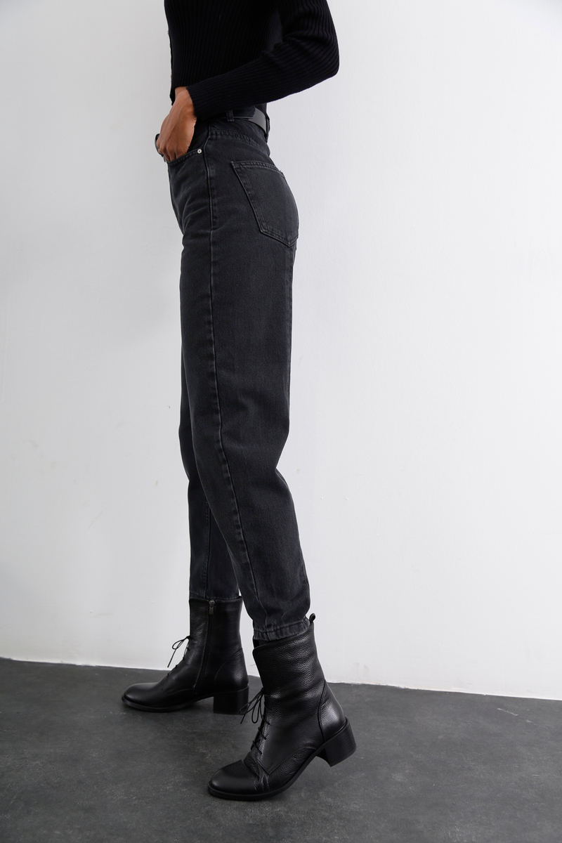 Füme Extra Yüksek Bel Mom Jean 21315