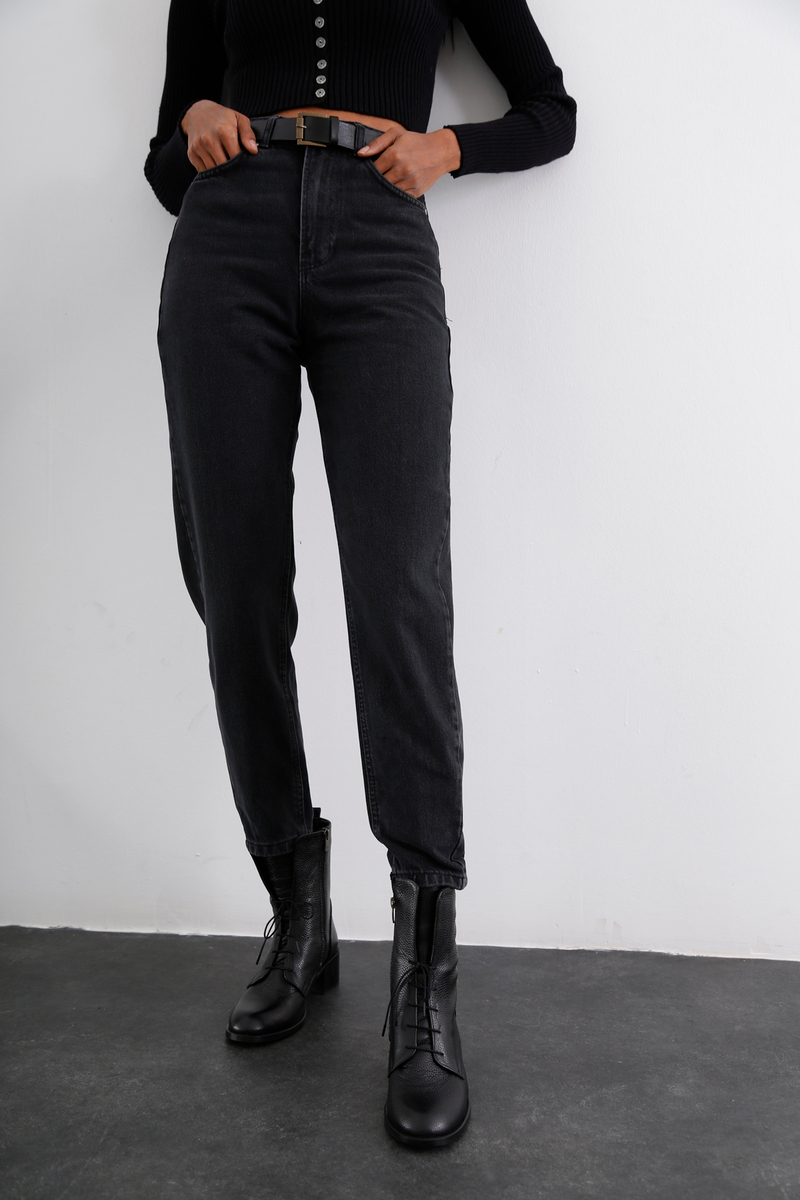 Füme Extra Yüksek Bel Mom Jean 21315