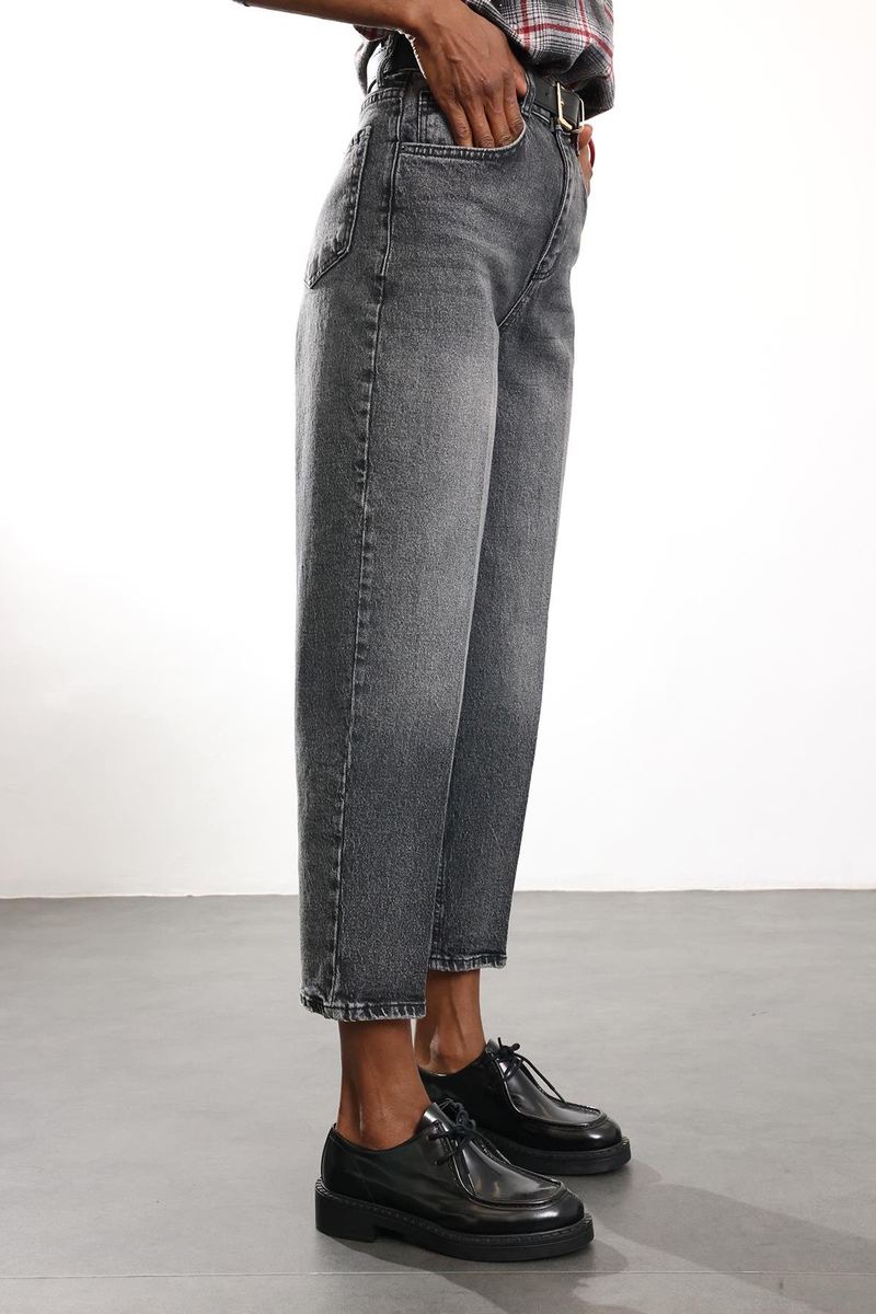 Füme Kemerli Baggy Jean 3010