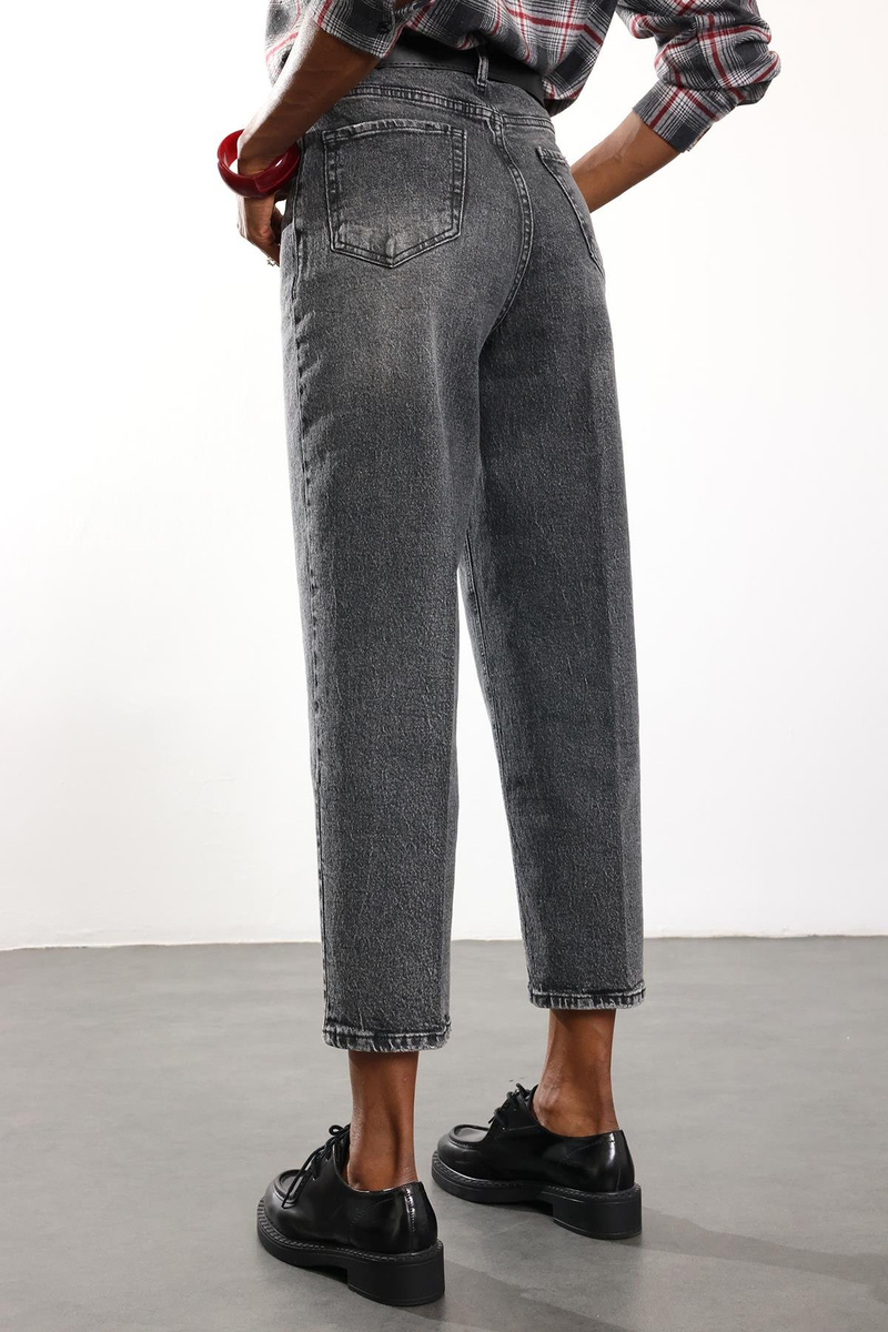 Füme Kemerli Baggy Jean 3010