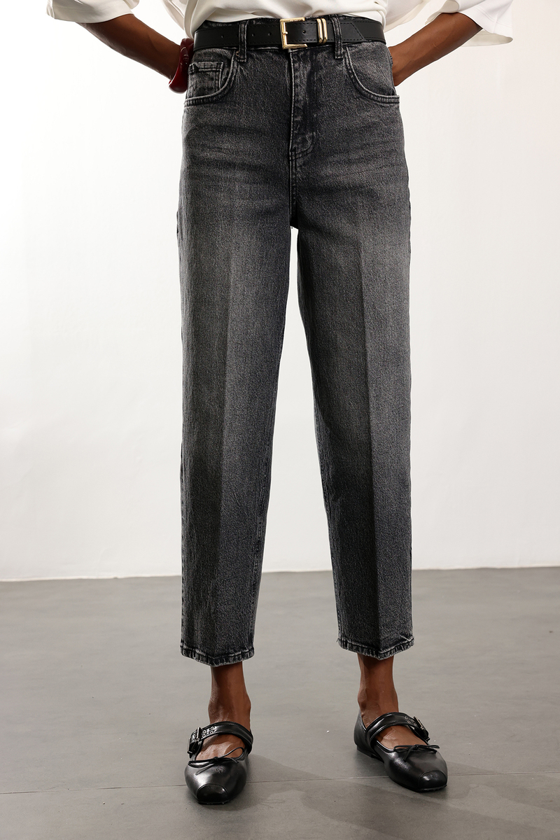 Füme Kemerli Baggy Jean 3010