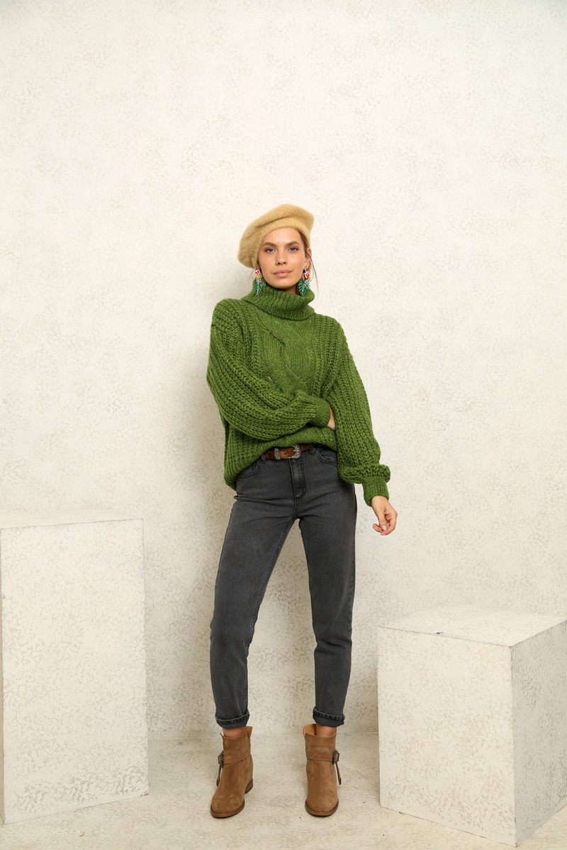 Füme Yüksek Bel Boyfriend Jean