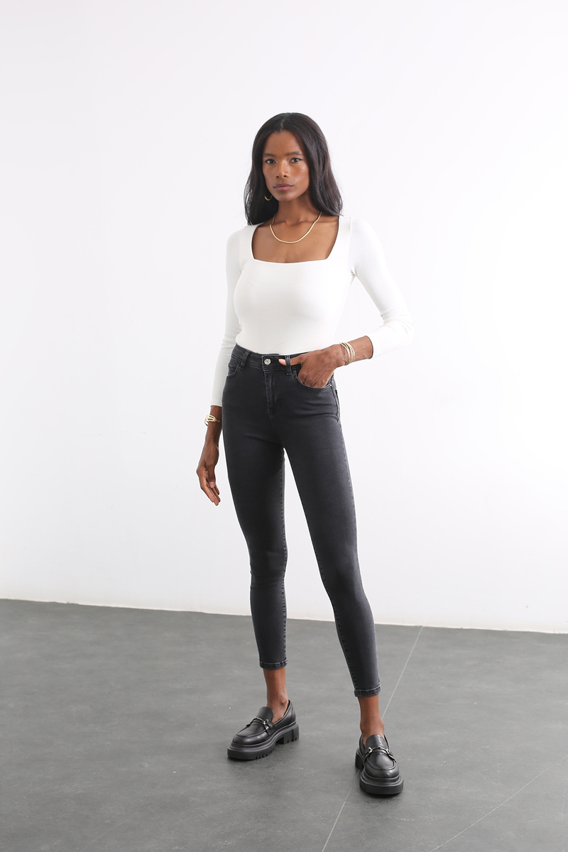 Füme Yüksek Bel Skinny Jean 22449