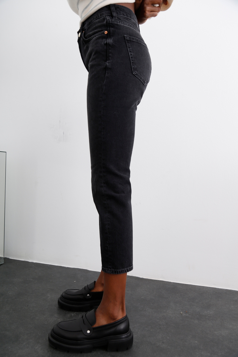 Füme Yüksek Bel Slim Fit Jean 