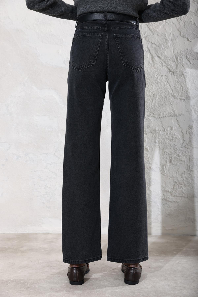 Füme Yüksek Bel Straight Jean 