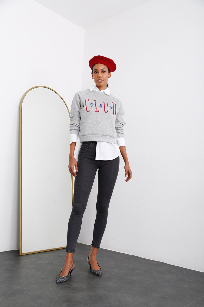 Füme Yüksek Bel Toparlayan Slim Fit Jean 