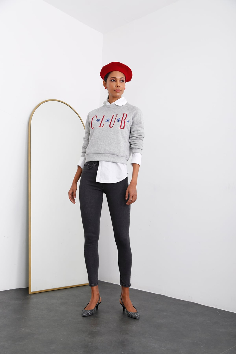Füme Yüksek Bel Toparlayan Slim Fit Jean 