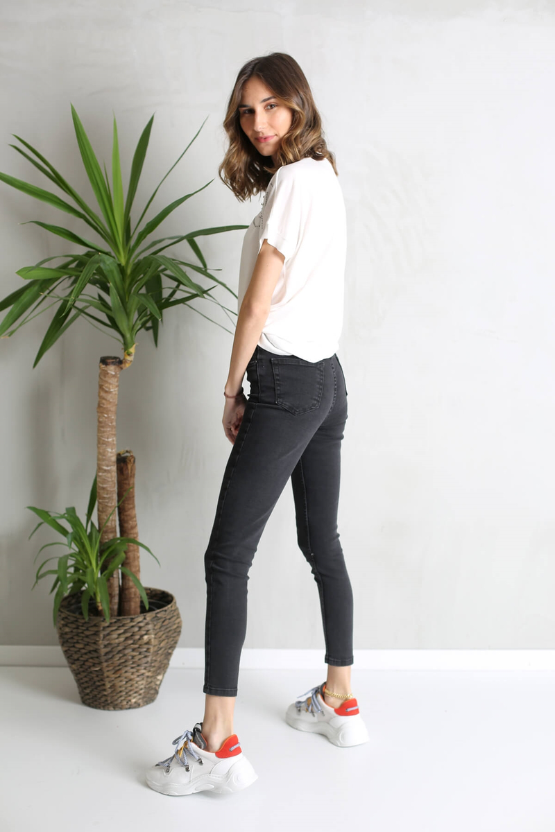 Füme Yüksek Bel Toparlayan Slim Fit Jean 002139