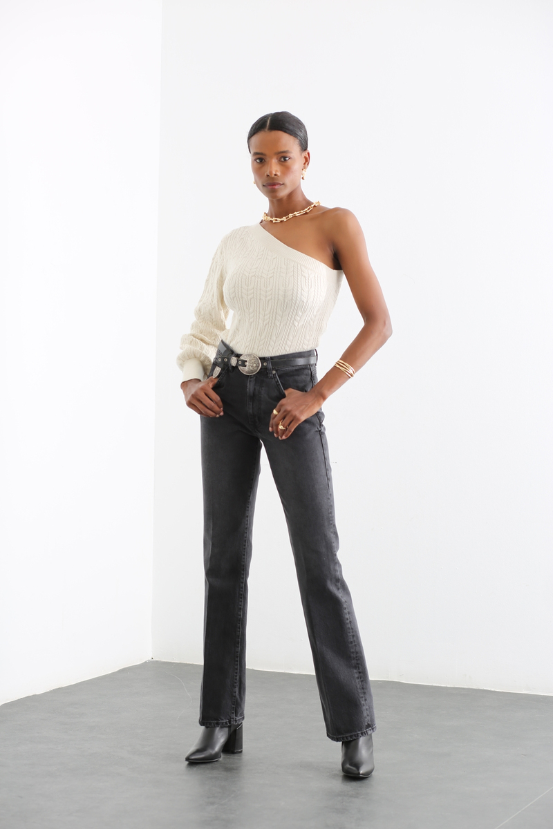 Füme Yüksek Bel Wide Leg Jean 